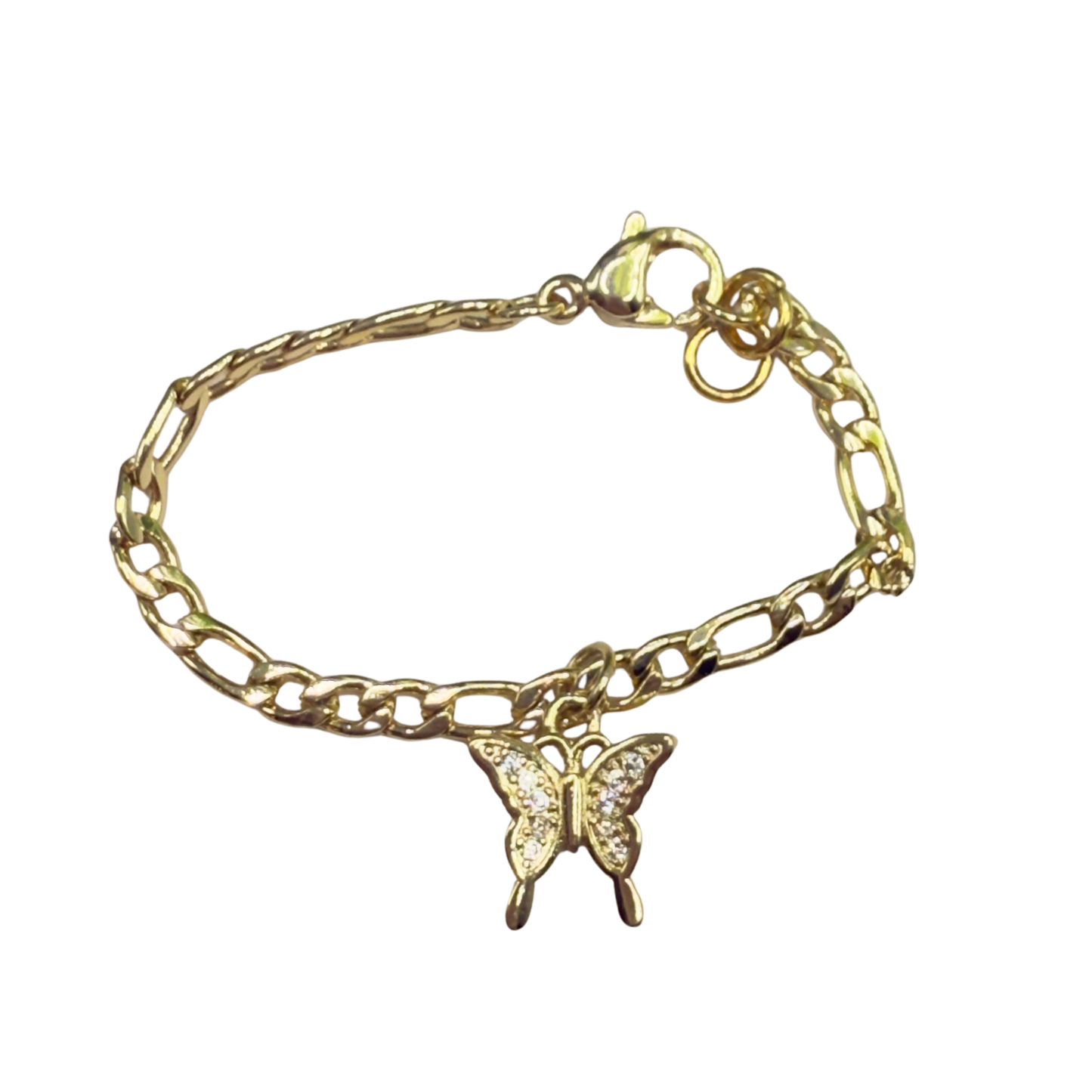 Butterfly Charm Gold Chain Doll Bracelet • 18 Inch Fashion Doll Jewelry