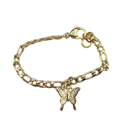 Butterfly Charm Gold Chain Doll Bracelet • 18 Inch Fashion Doll Jewelry