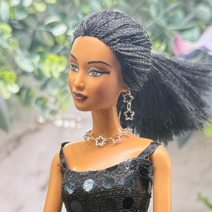 Open Work Silver Star Chain Doll Necklace & Earrings Set for 10-12 Inch 1:6 Fashion Doll