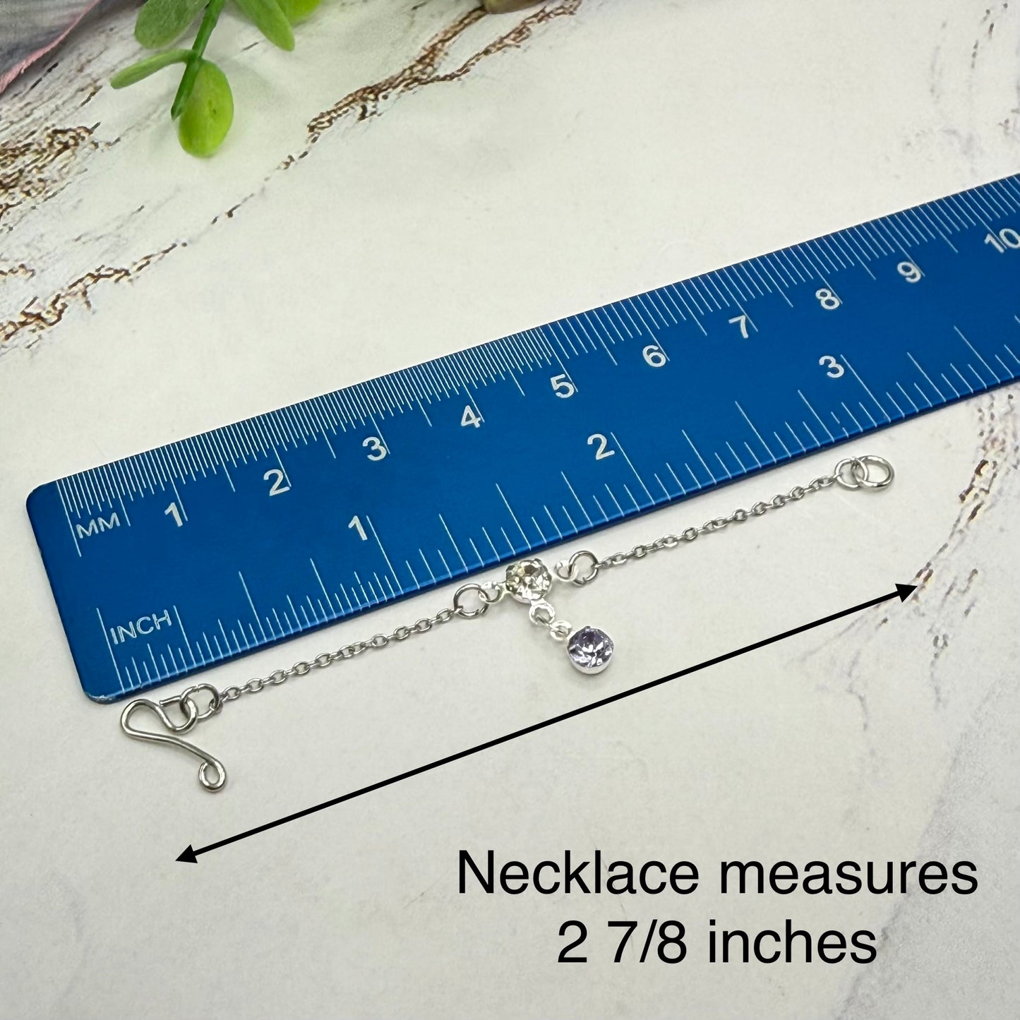 Misty Purple & Clear Rhinestone Y-Style Silver  Doll Necklace & Earrings for 10-12 Inch Fashion Doll1