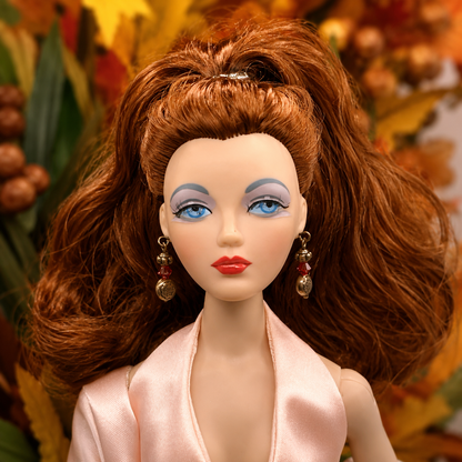Red Glass Round Copper Dangle Doll Earrings • 16 Inch Fashion Doll Jewelry
