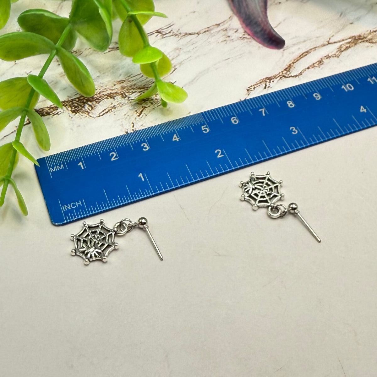 Silver Spider Web Halloween Necklace and Earrings Set | for 18 Inch Fashion Doll