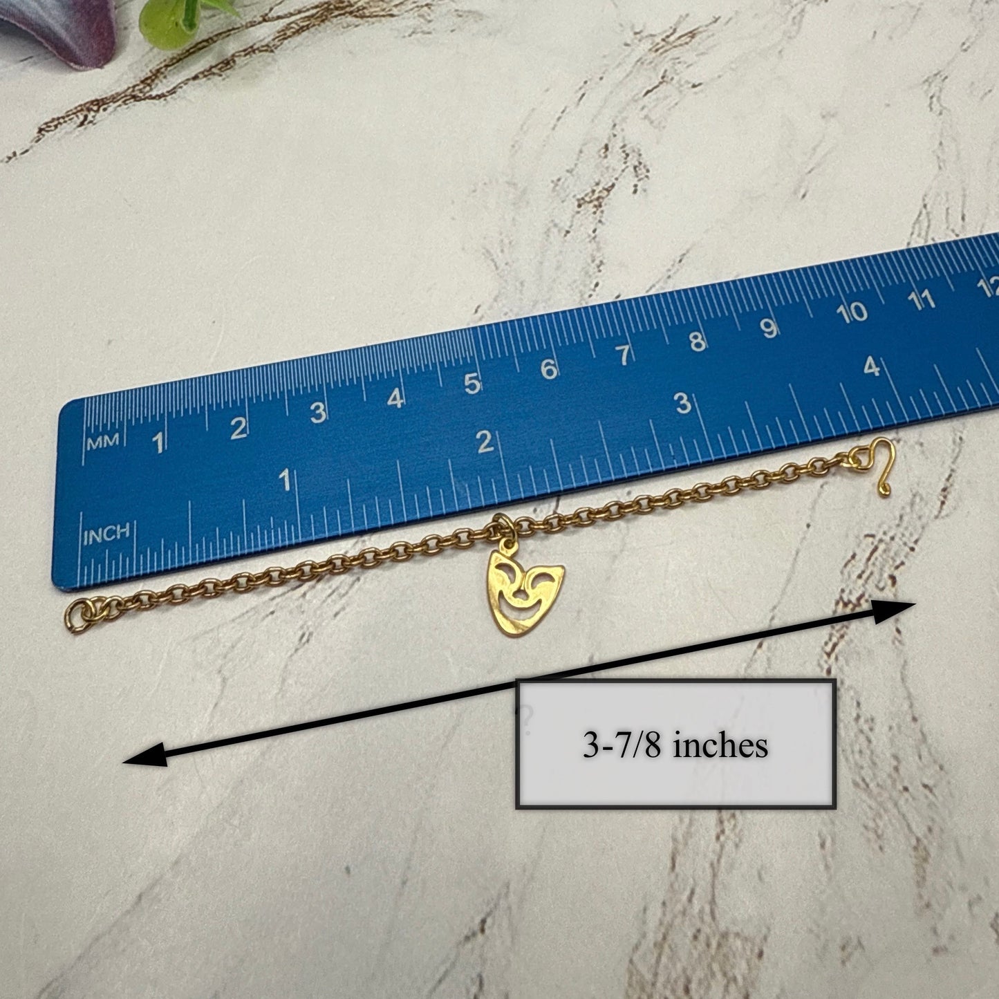 Comedy Face Mask Gold Charm Doll Necklace • 14 Inch Fashion Doll Jewelry