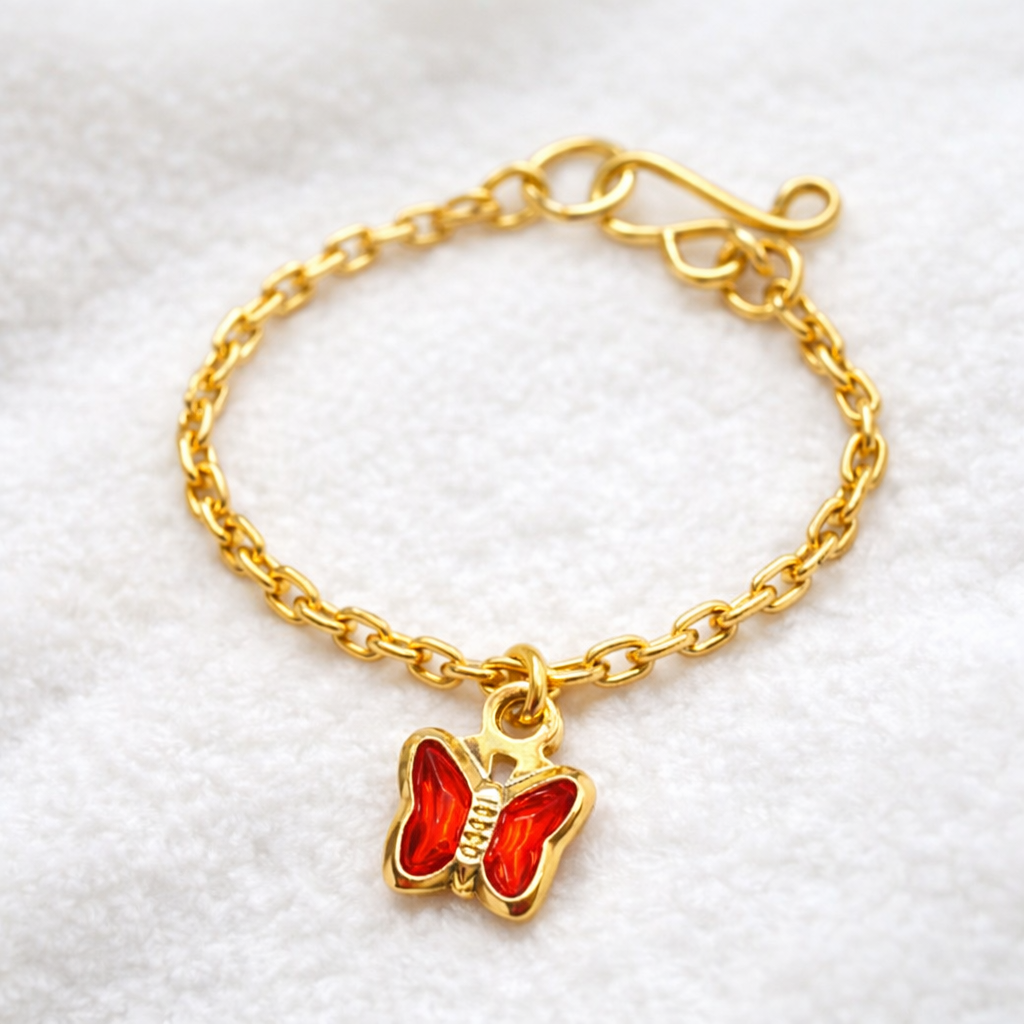 Gold Chain Red Crystal Butterfly Charm Doll Necklace • 16 Inch Fashion Doll Jewelry