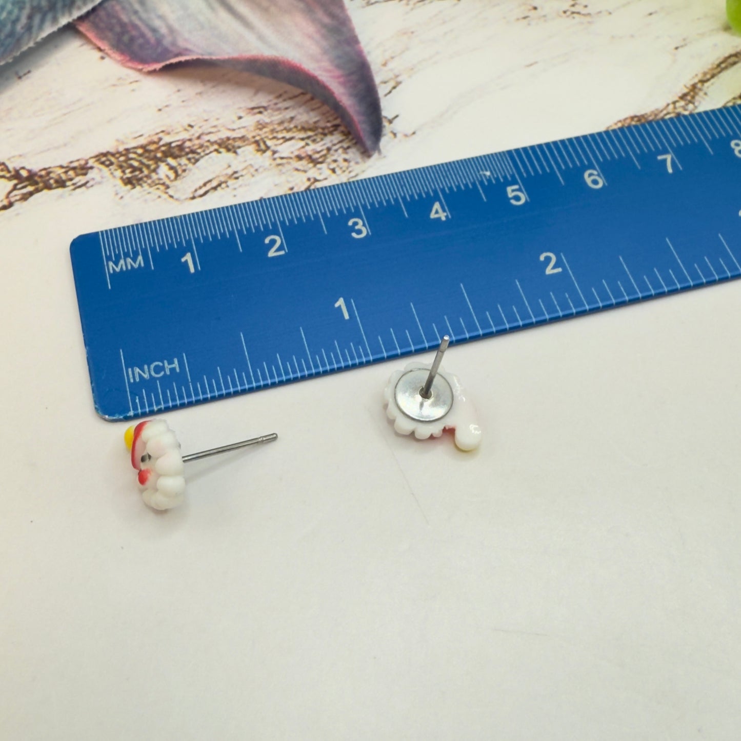 Santa Christmas Post Doll Earrings • 18 Inch Fashion Doll Jewelry