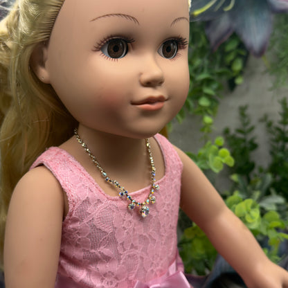 AB Aurora Borealis  Rhinestone Doll Necklace• 18 Inch Fashion Doll Jewelry
