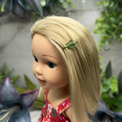 Green Butterfly Doll Hair Barrettes 14-18” Fashion Dolls • Doll Hair Accessories
