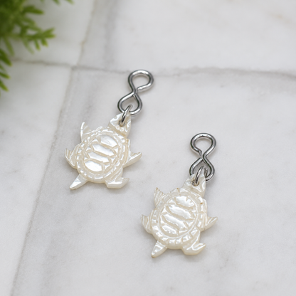 MOP Turtle Design Doll Earring DANGLE ONLY • 18” Doll Jewelry
