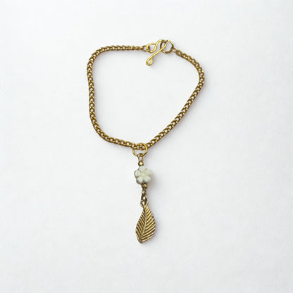 Gold Leaf Flower Pendant Doll Necklace • 16 Inch Fashion Doll Jewelry