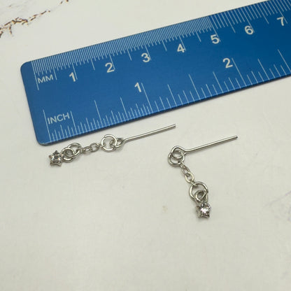 Clear Star Rhinestone Silver Dangle Doll Necklace & Earrings • 16 Inch Fashion Doll Jewelry