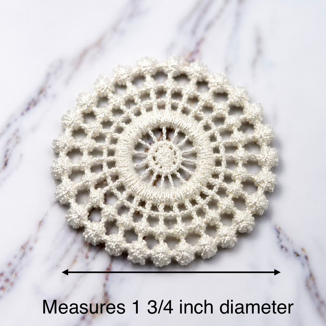 Set of 2 Off White Cream Crochet Fabric Doilies Doily • Dollhouse Decor Miniatures