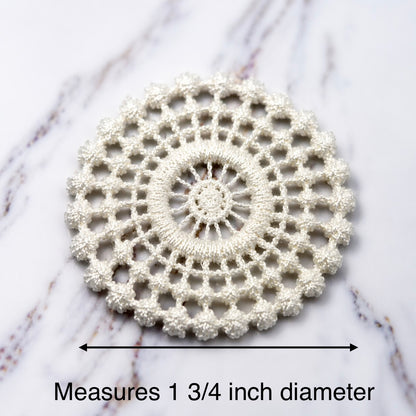 Set of 2 Off White Cream Crochet Fabric Doilies Doily • Dollhouse Decor Miniatures