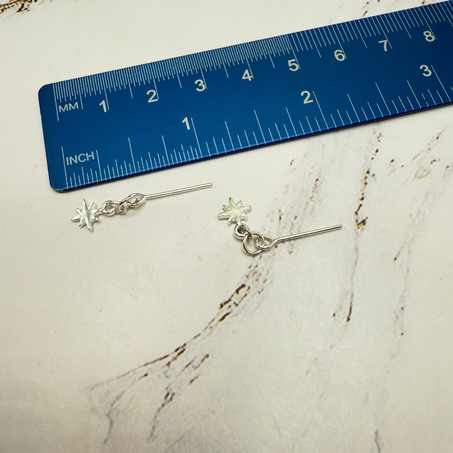 Silver Star Dangle Necklace & Earrings Set • 10-12 Inch Fashion Doll Jewelry 1:6