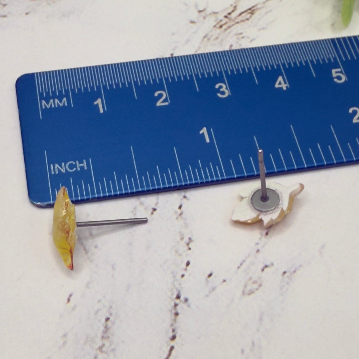 Yellow Fall Autumn Leaves Leaf Post Doll Earrings • 18 Inch Fashion Doll Jewelry