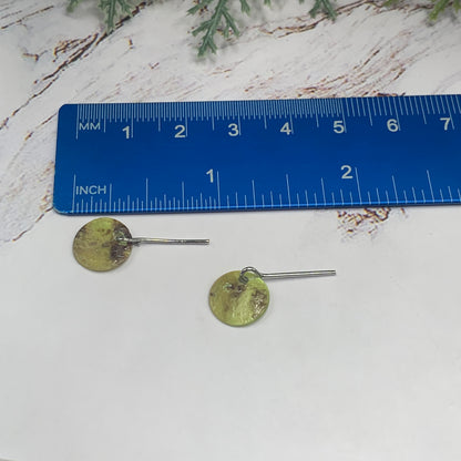 Green Shell Round Dangle Doll Necklace Matching Earring Set • 16” Doll Jewelry