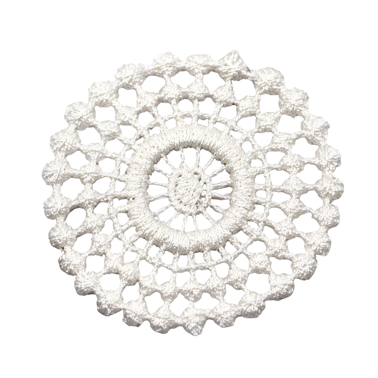 Set of 4 Off White Cream Crochet Fabric Doilies Doily • Dollhouse Miniature