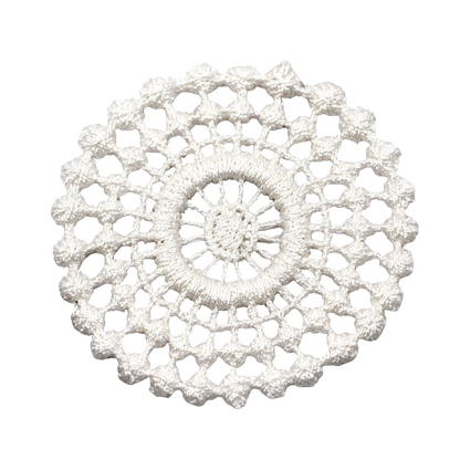 Set of 4 Off White Cream Crochet Fabric Doilies Doily • Dollhouse Miniature
