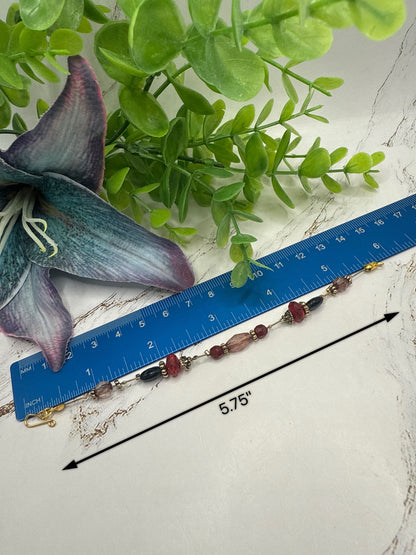 Red Black Multi Color Beaded Wire Strung Doll Necklace • 18 Inch Fashion Doll Jewelry