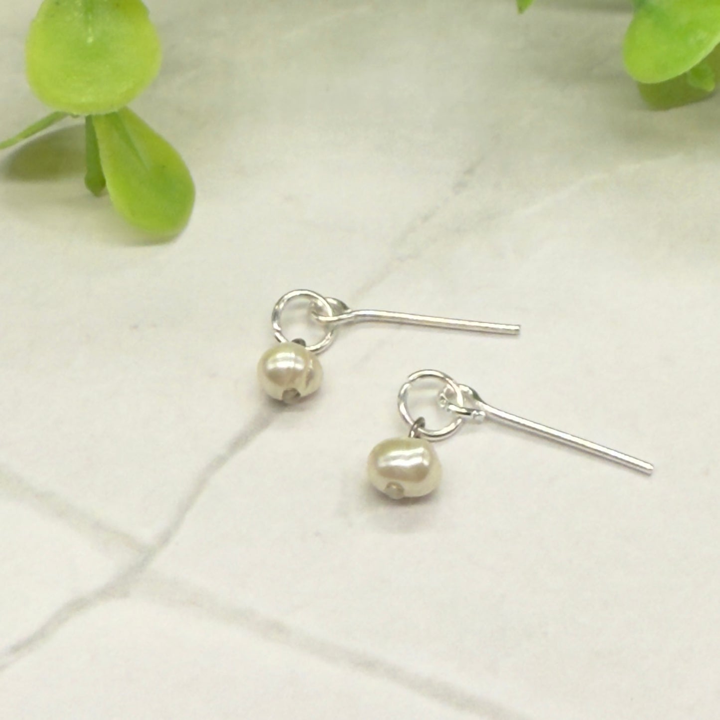 Silver Hoop & Pearl Dangle Doll Earrings • 16 Inch Fashion Doll Jewelry