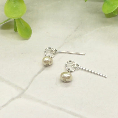 Silver Hoop & Pearl Dangle Doll Earrings • 16 Inch Fashion Doll Jewelry