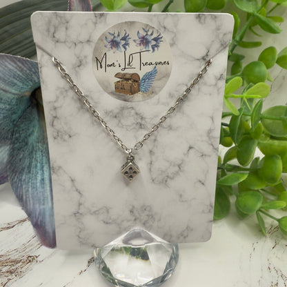 Silver Dice Charm Doll Necklace • 18 Inch Fashion Doll Jewelry