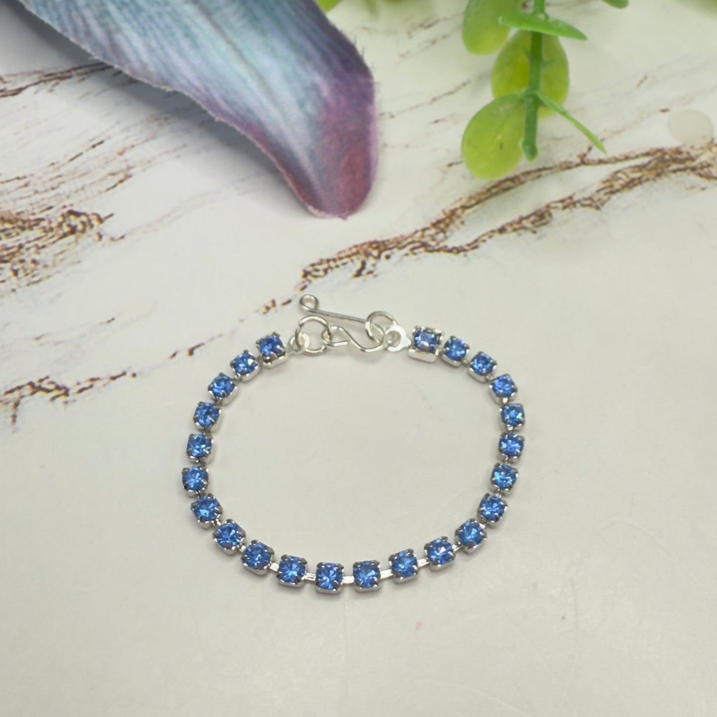 Blue Rhinestone Silver Doll Necklace • 16 Inch Fashion Doll Jewelry