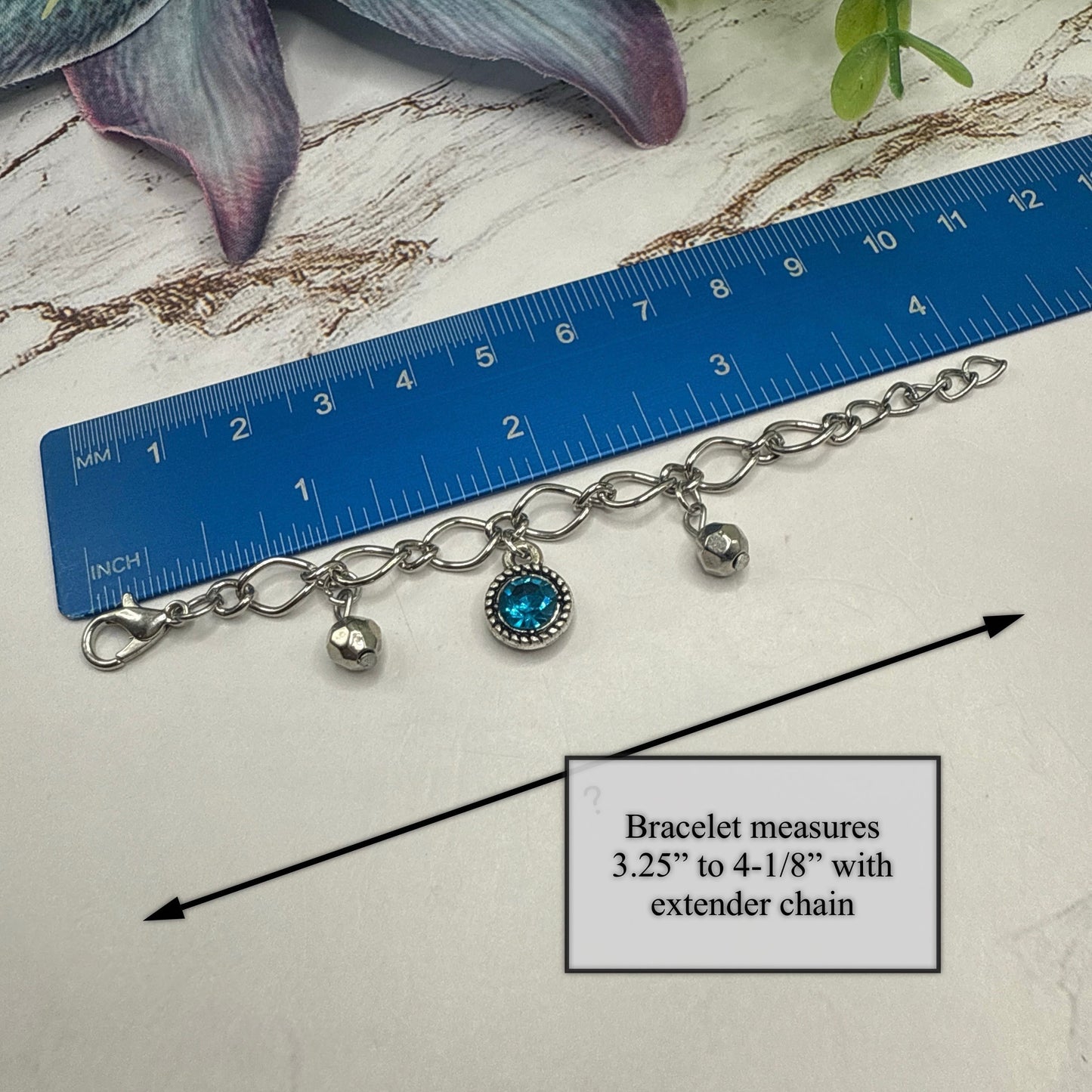 Round Turquoise Rhinestone Pendant Silver Link Doll Necklace Earrings Bracelet Set • 18 Inch Fashion Doll Jewelry