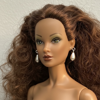 Silver Teardrop Dangle Doll Earrings • 16 Inch Fashion Doll Jewelry