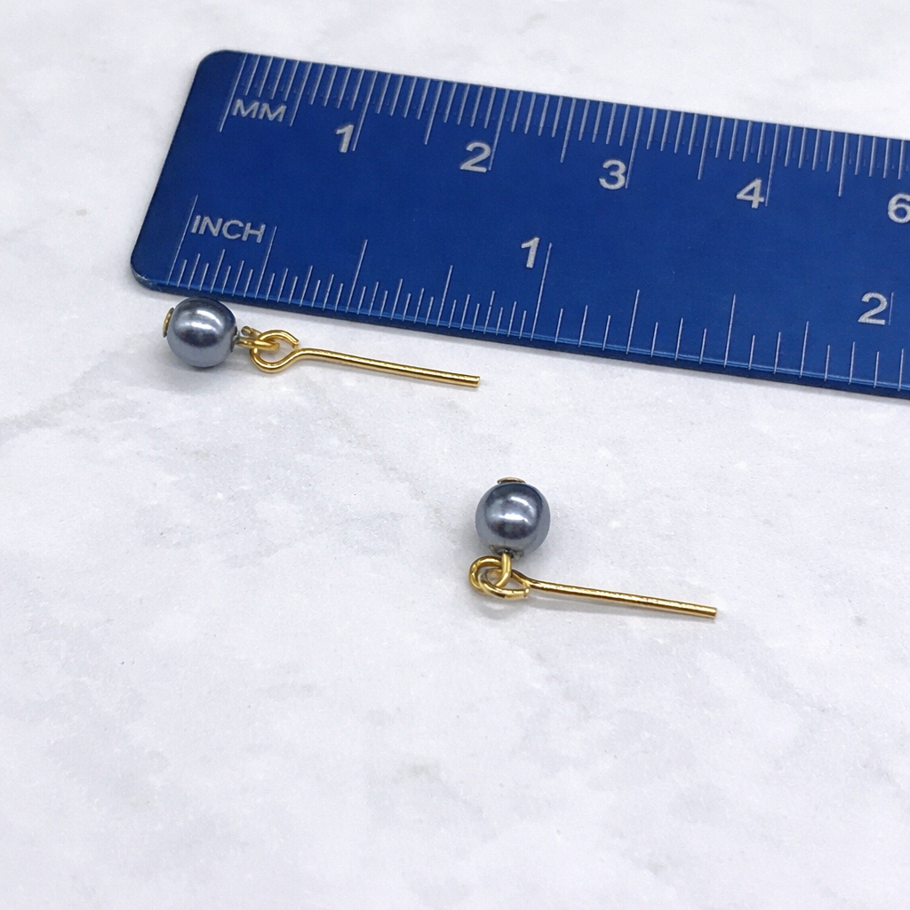 Gray Blue Pearl Dangle Doll Earrings • 14 inch Fashion Doll Jewelry