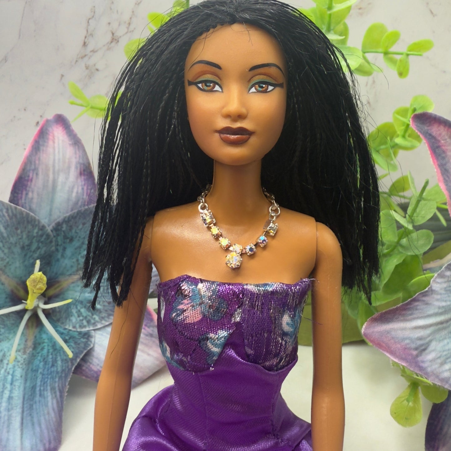 Sparkly AB Rhinestone Doll Necklace • 10-12 Inch Fashion 1:6 Doll Jewelry
