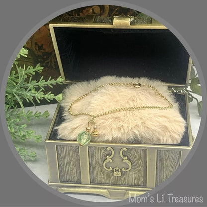 Green Perfume Bottle Look Pendant Doll Necklace • 18 inch Fashion Doll Jewelry