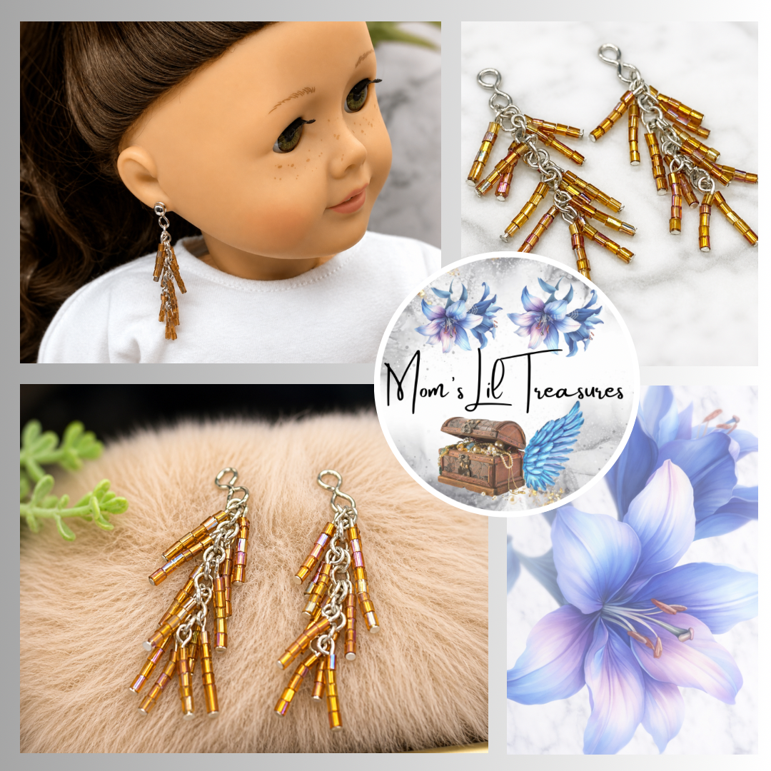 Yellow Amber Multi Dangle Doll Earrings DANGLE ONLY fits 18” American Girl Doll