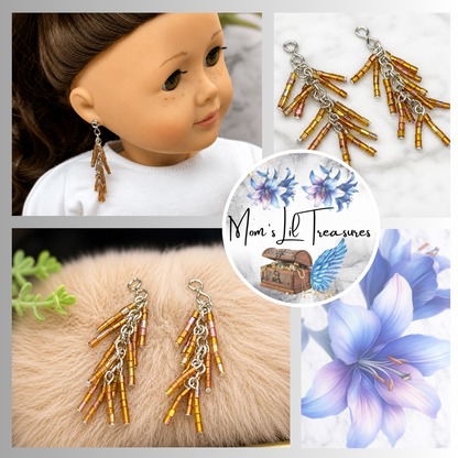 Yellow Amber Multi Dangle Doll Earrings DANGLE ONLY fits 18” American Girl Doll