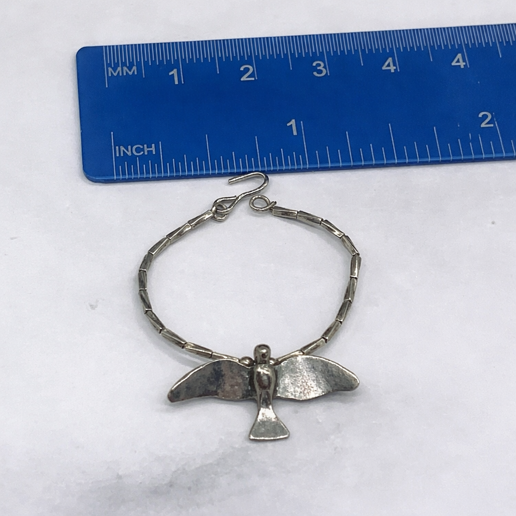 Silver Bird Pendant Wire Choker Necklace • 16 Inch Fashion Doll Jewelry