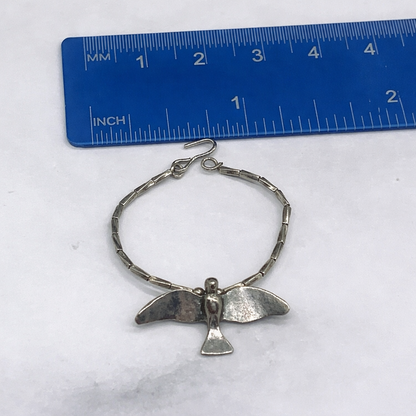 Silver Bird Pendant Wire Choker Necklace • 16 Inch Fashion Doll Jewelry