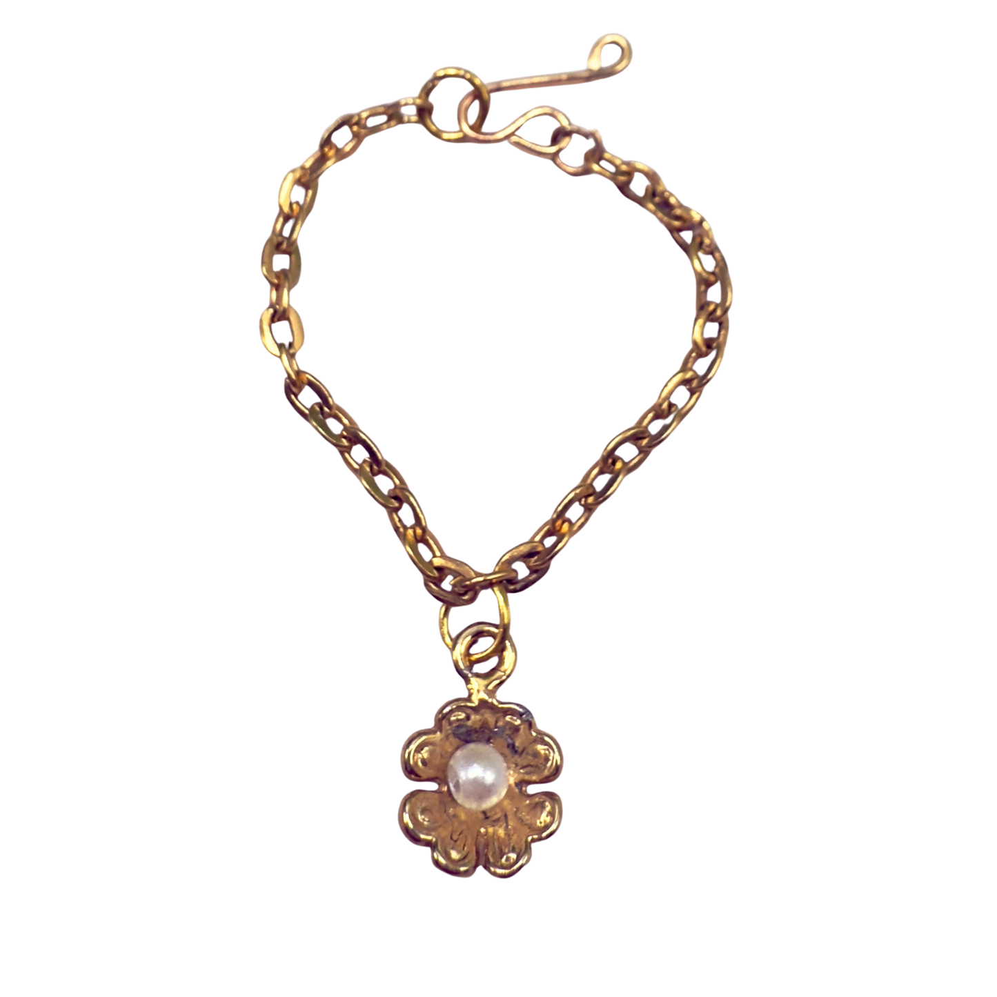 Flower Pearl Accent Pendant Gold Doll Necklace • 16 Inch Fashion Doll Jewelry