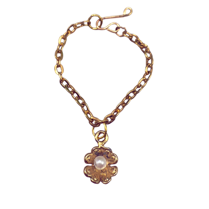 Flower Pearl Accent Pendant Gold Doll Necklace • 16 Inch Fashion Doll Jewelry