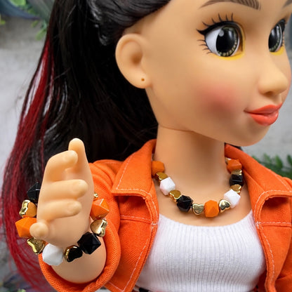 Halloween Plastic Beaded Necklace and Bracelet Set | for 18 Inch Fashion Doll