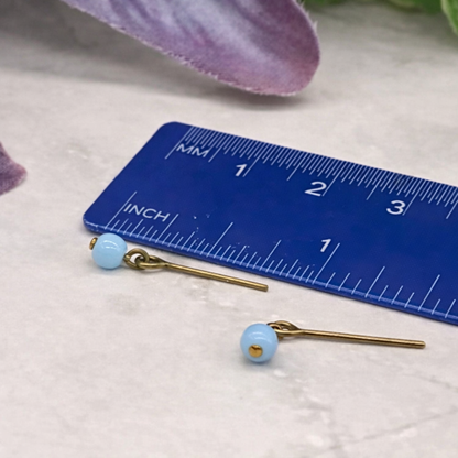 Turquoise Blue Glass Drop Dangle Doll Earrings • 16 Inch Fashion Doll Jewelry