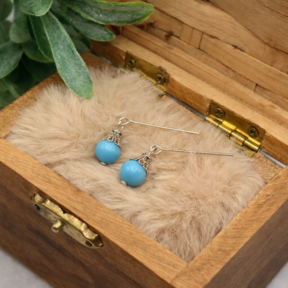 Light Turquoise Blue Dangle Doll Earrings • 18 Inch Fashion Doll Jewelry