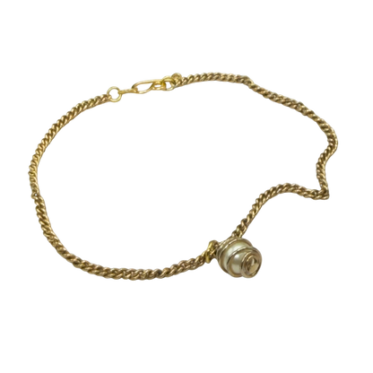 Swirl Wire Wrapped Cage Pearl Drop Charm Gold Doll Necklace • 18 Inch Fashion Doll Jewelry