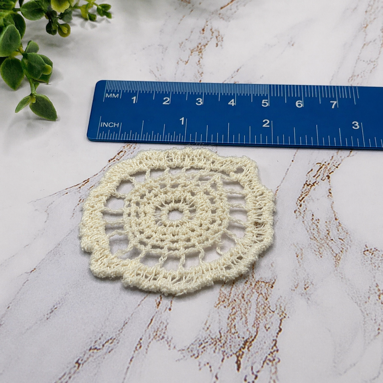 Set of 2 Off White Cream Crochet Fabric Doilies Doily • Dollhouse Miniatures