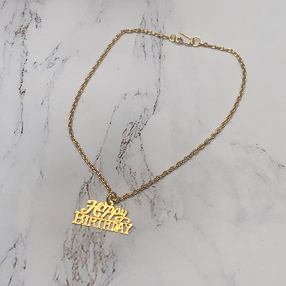 Happy Birthday Pendant Gold Chain Doll Necklace • 18 Inch Doll Jewelry