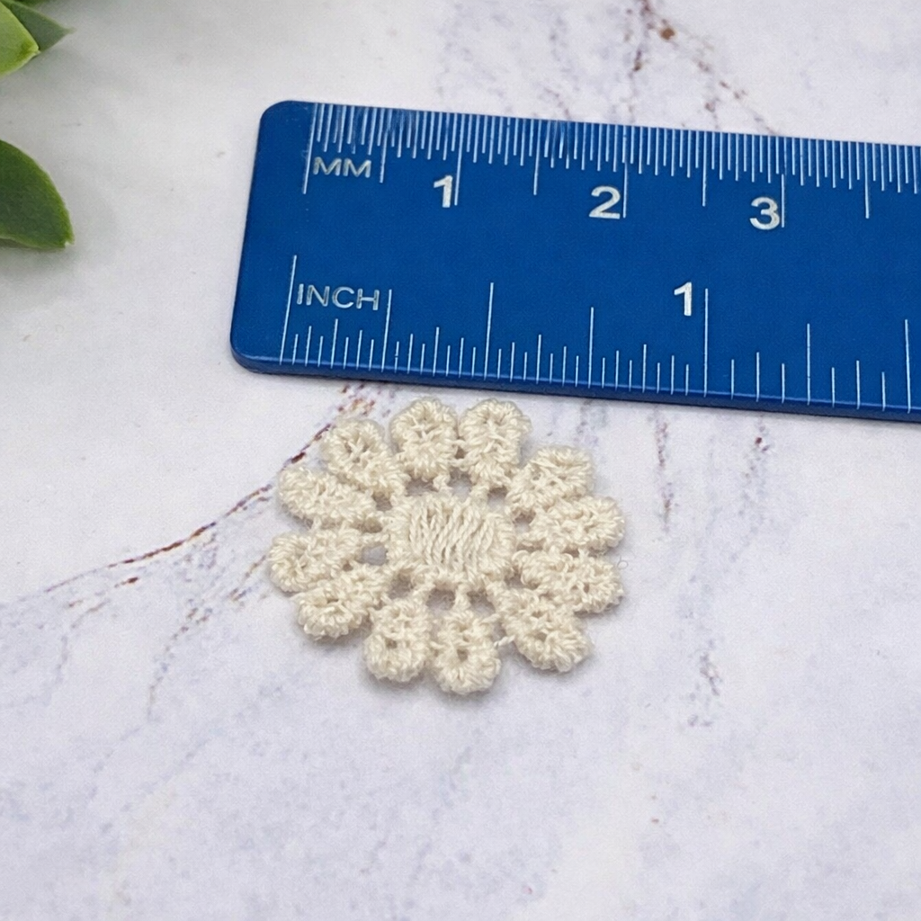 Beige Off White Crochet Fabric Doilies • Set Of Four • Dollhouse Decor Miniatures