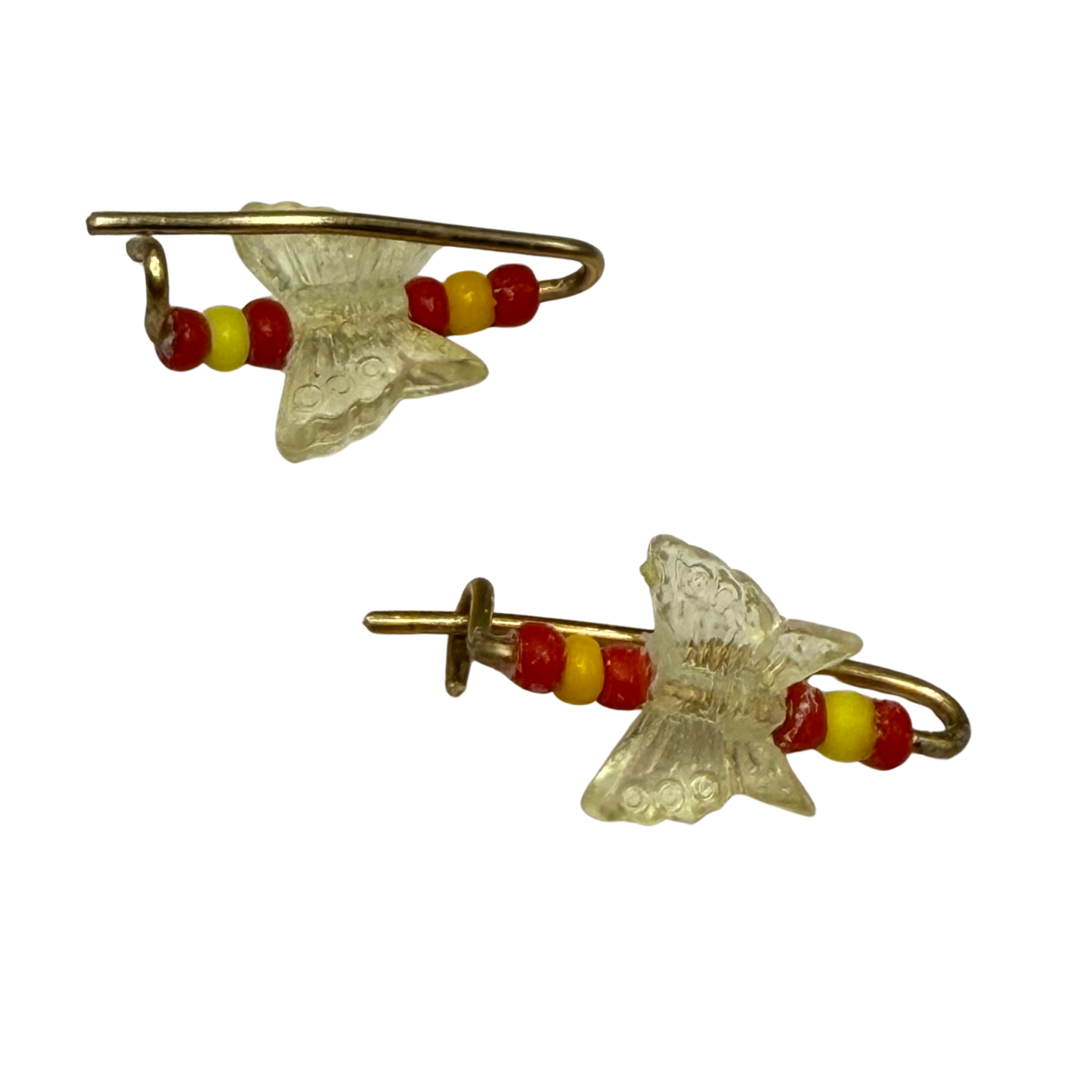 Light Yellow & Red Butterfly Doll Hair Barrettes 14-18” Fashion Dolls • Doll Hair Accessories