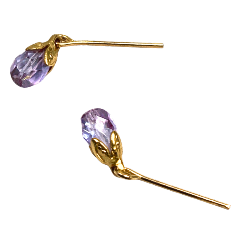 Aurora Borealis Faceted Glass Teardrop Dangle Doll Earrings •10-12” Fashion Doll Jewelry