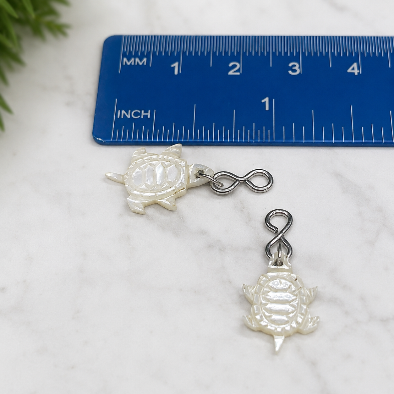 MOP Turtle Design Doll Earring DANGLE ONLY • 18” Doll Jewelry