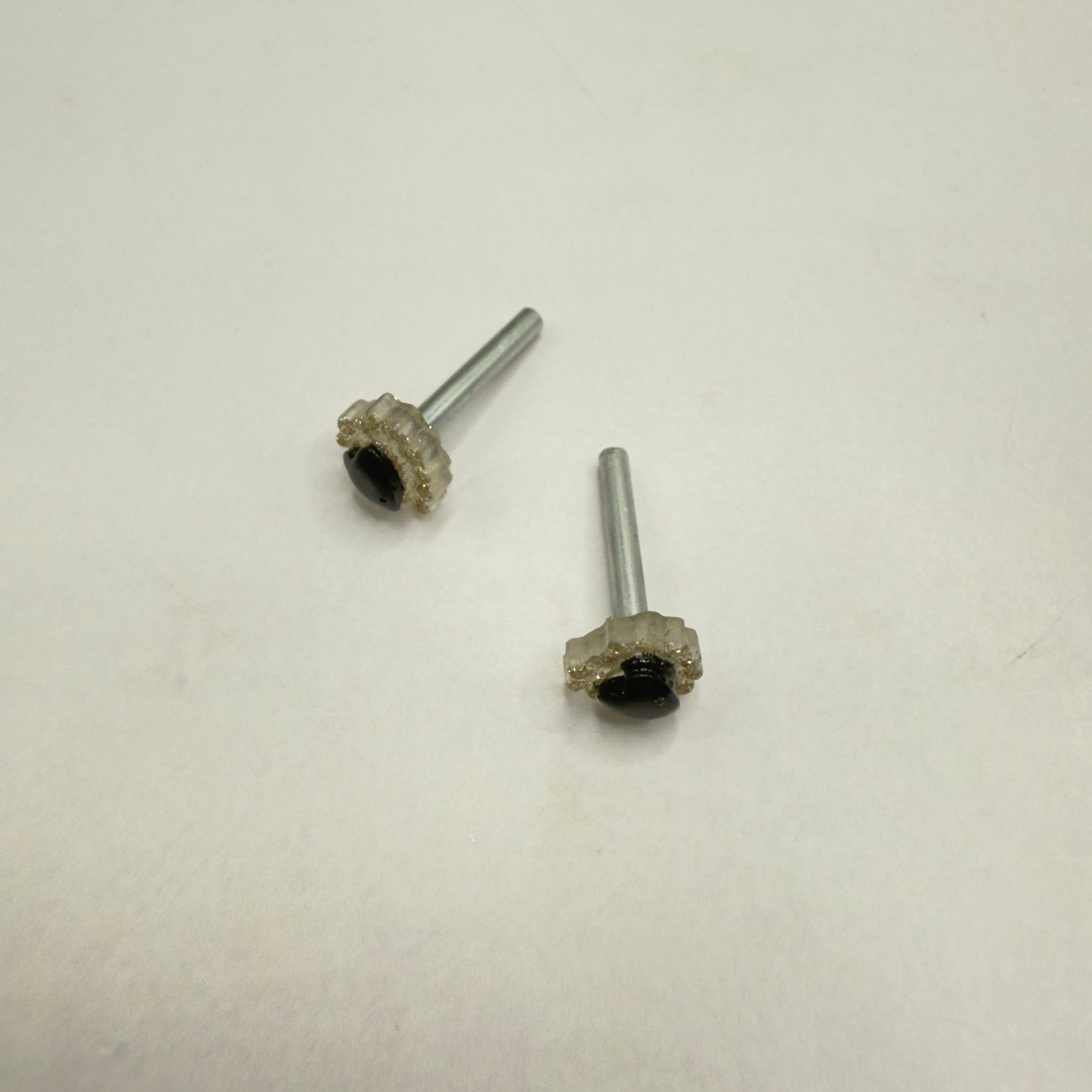 Sparkly Ruffled Black Center Heart Post Doll Earrings • 2mm Post for 18 Inch Fashion Doll