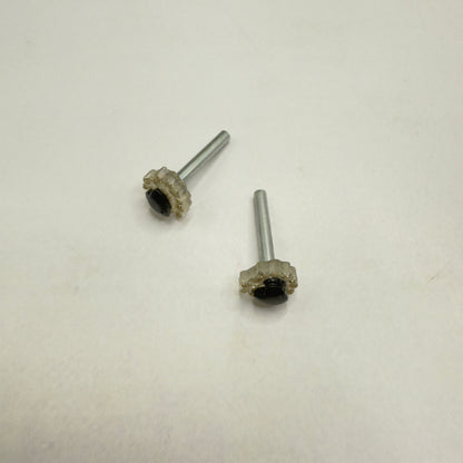 Sparkly Ruffled Black Center Heart Post Doll Earrings • 2mm Post for 18 Inch Fashion Doll