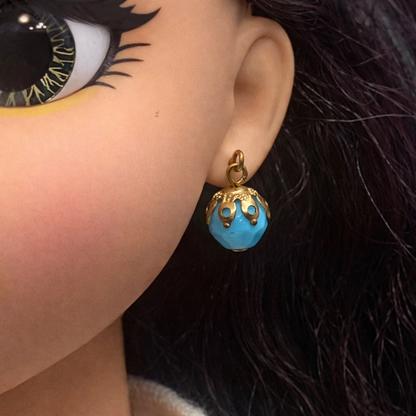 Turquoise Blue Glass Dangle Earrings • 18 Inch Fashion Doll Jewelry